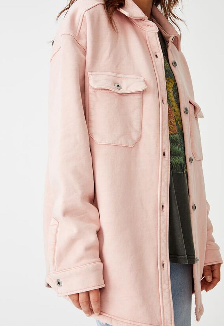Factorie - Fleece shacket - washed coral pink