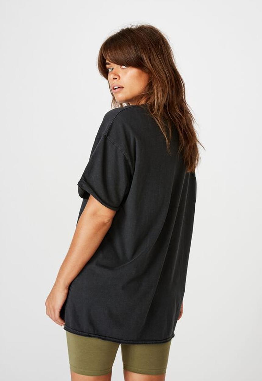 Factorie - Oversized graphic tee no love lost - washed black