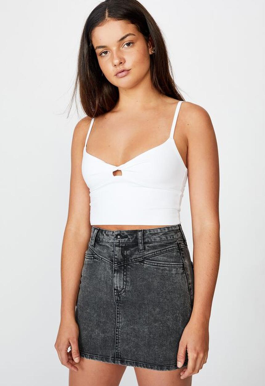 Factorie - Panelled denim skirt - acid black