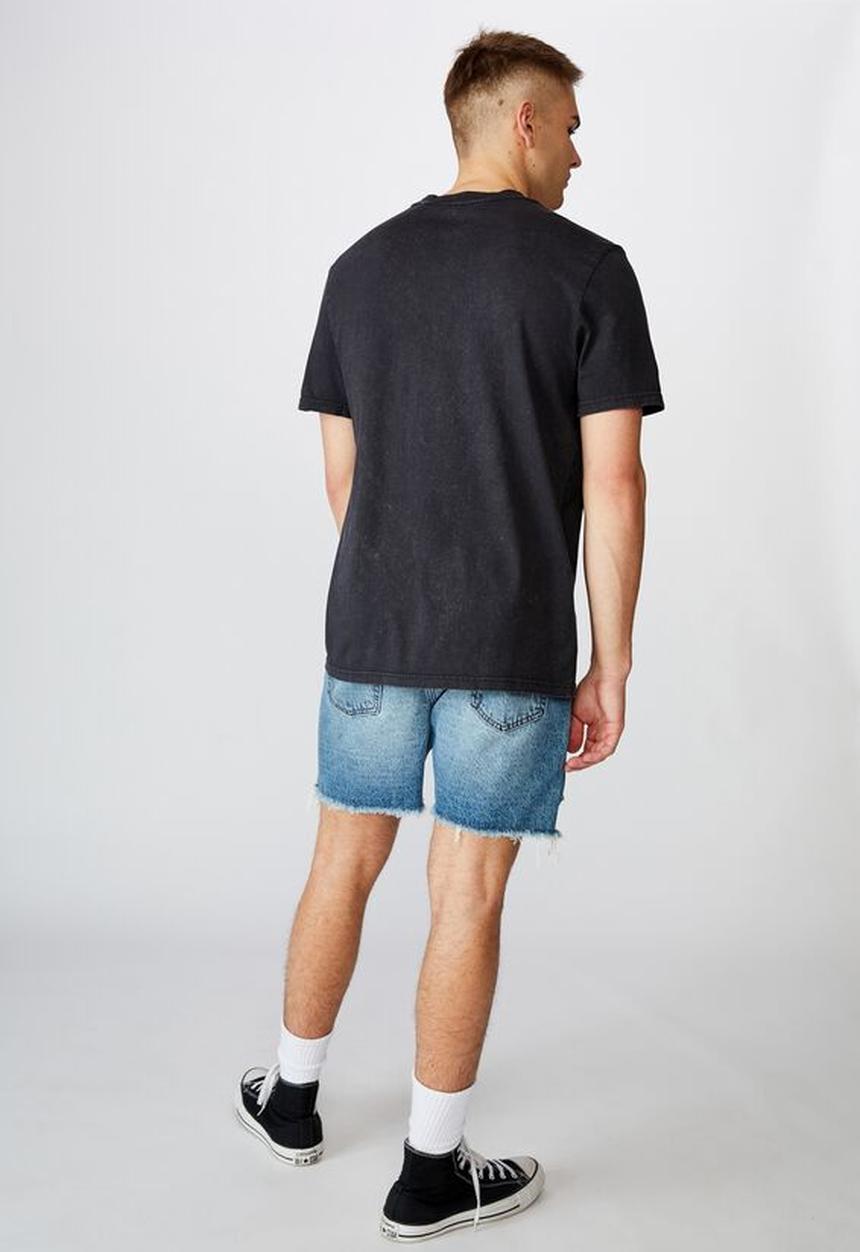 Factorie - Regular graphic T-shirt badlands - washed black