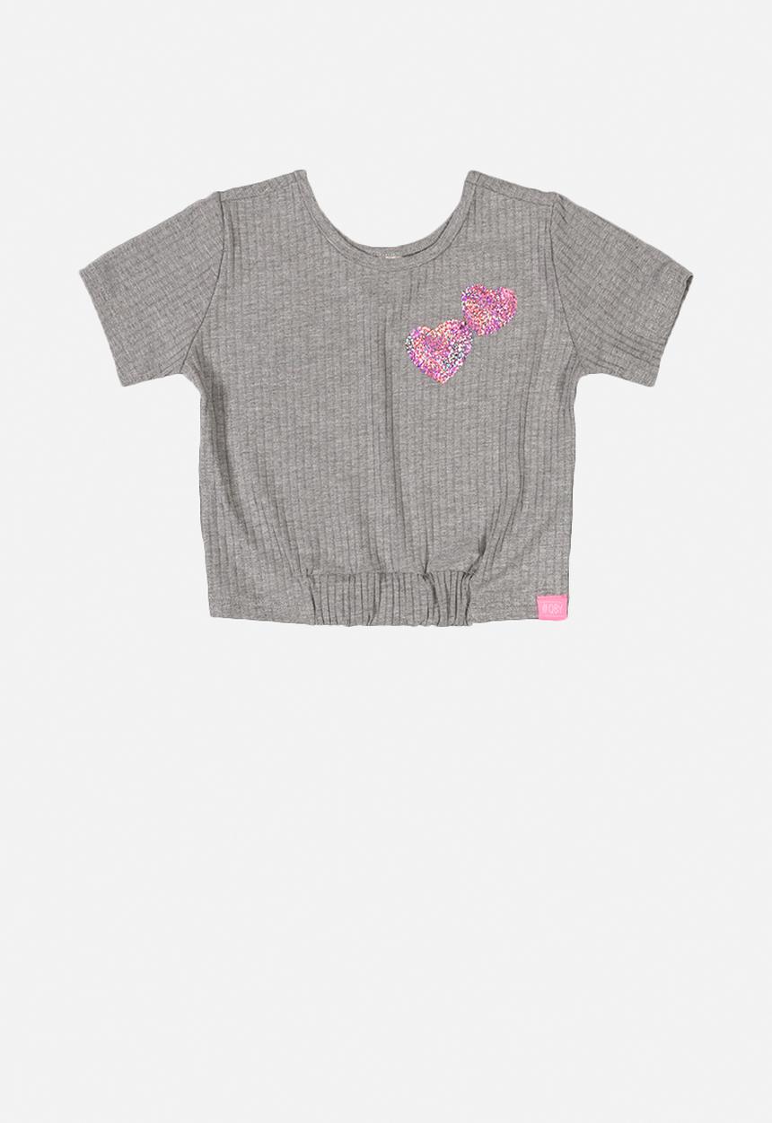 Quimby - Heart print blouse - grey