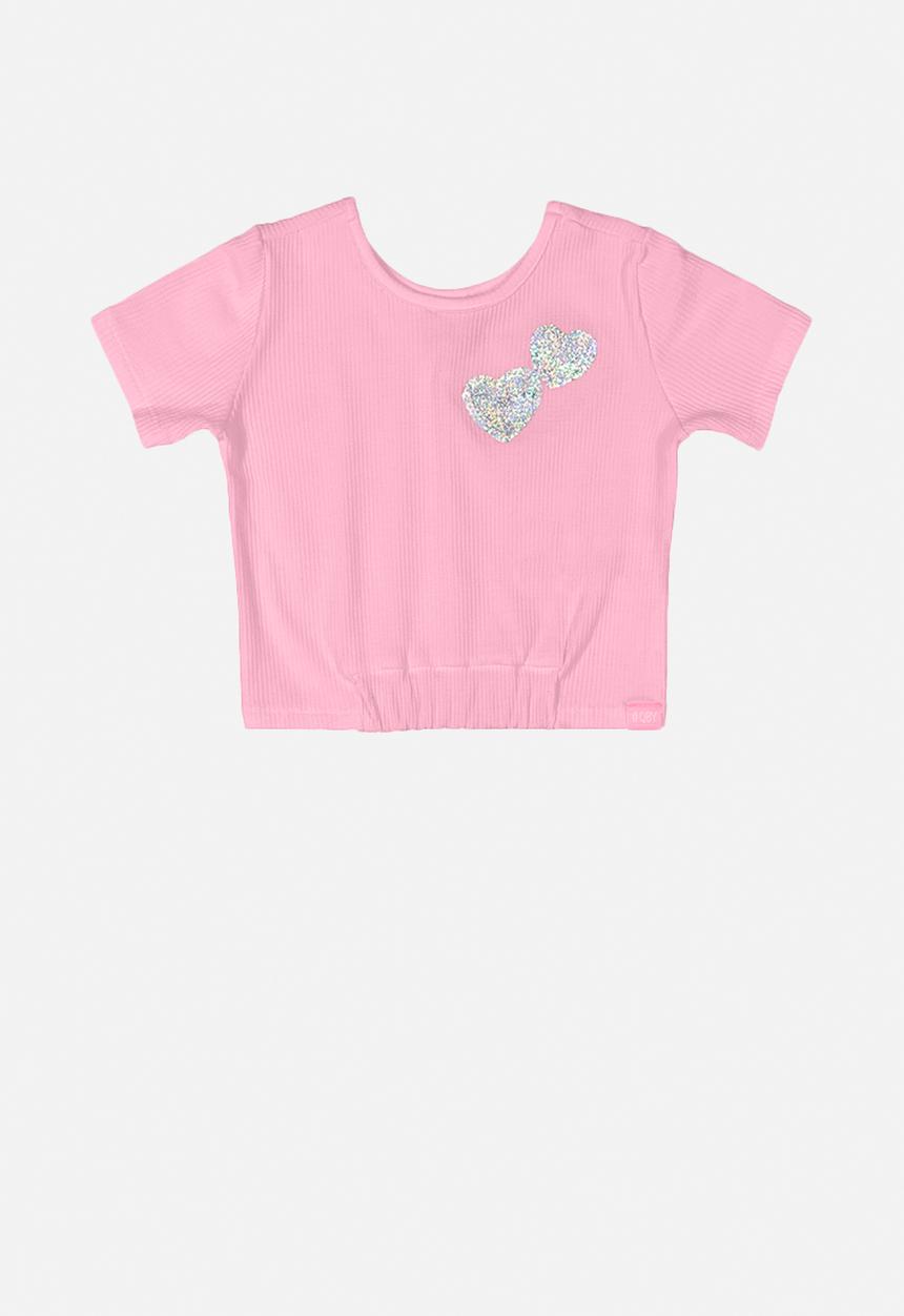 Quimby - Heart print blouse - pink