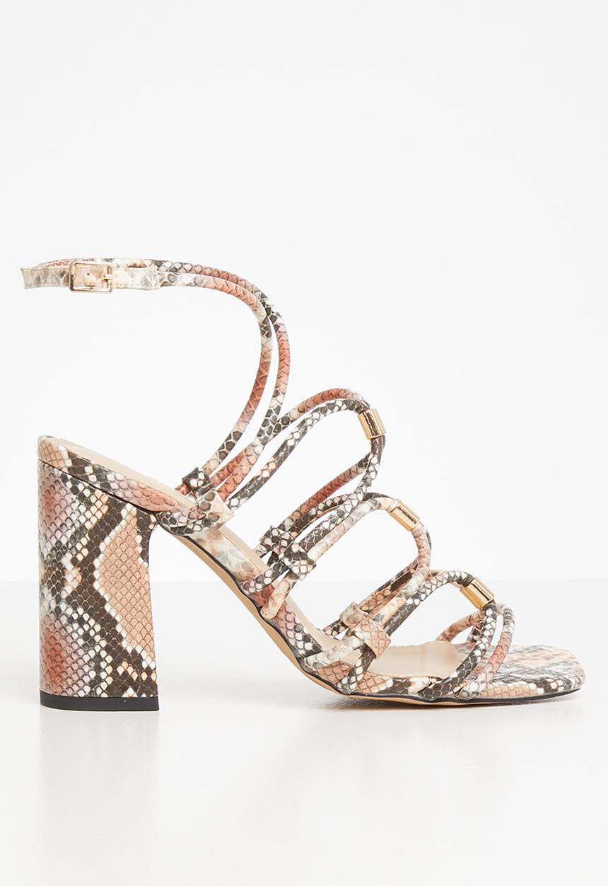 Public Desire - Arabella block heel - brown & pink