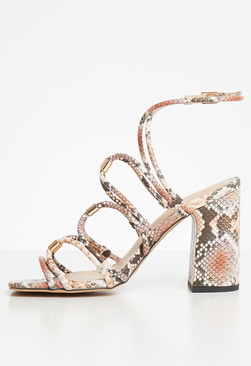 Public Desire - Arabella block heel - brown & pink