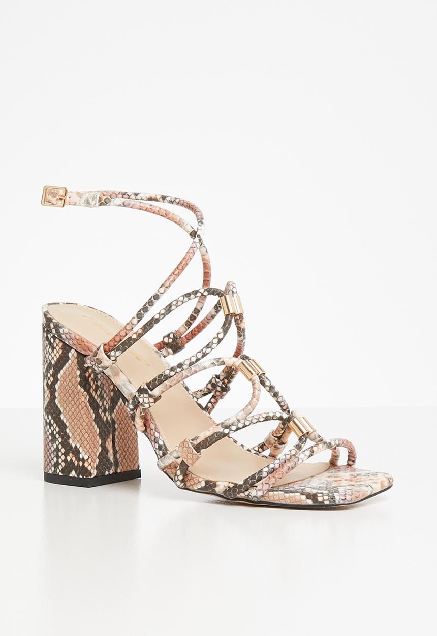 Public Desire - Arabella block heel - brown & pink