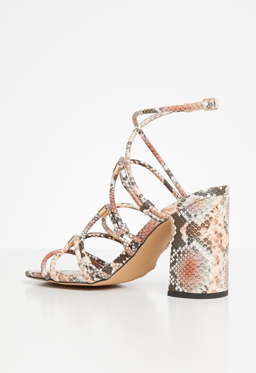 Public Desire - Arabella block heel - brown & pink
