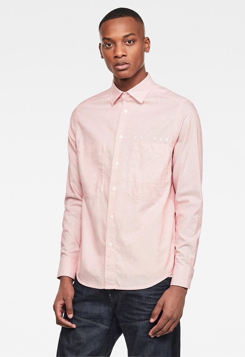G-STAR - Dowl straight long sleeve shirt - pink 