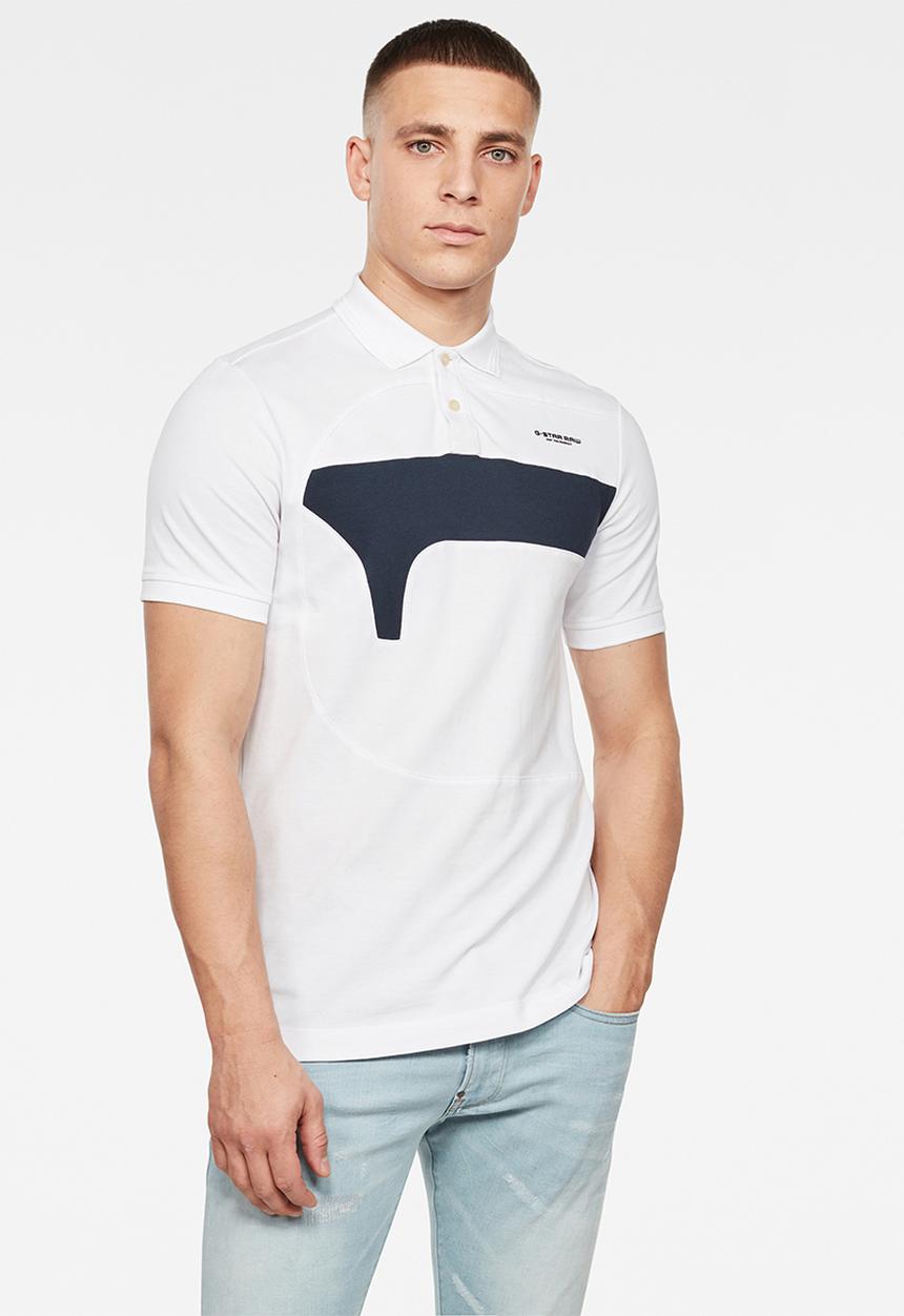 G-STAR - Cut & sewn GR slim fit polo - white