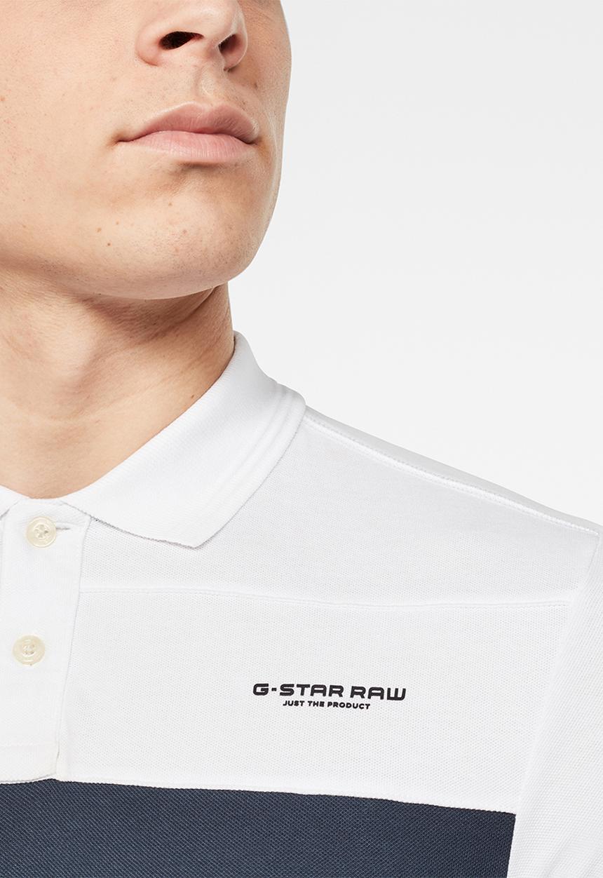 G-STAR - Cut & sewn GR slim fit polo - white