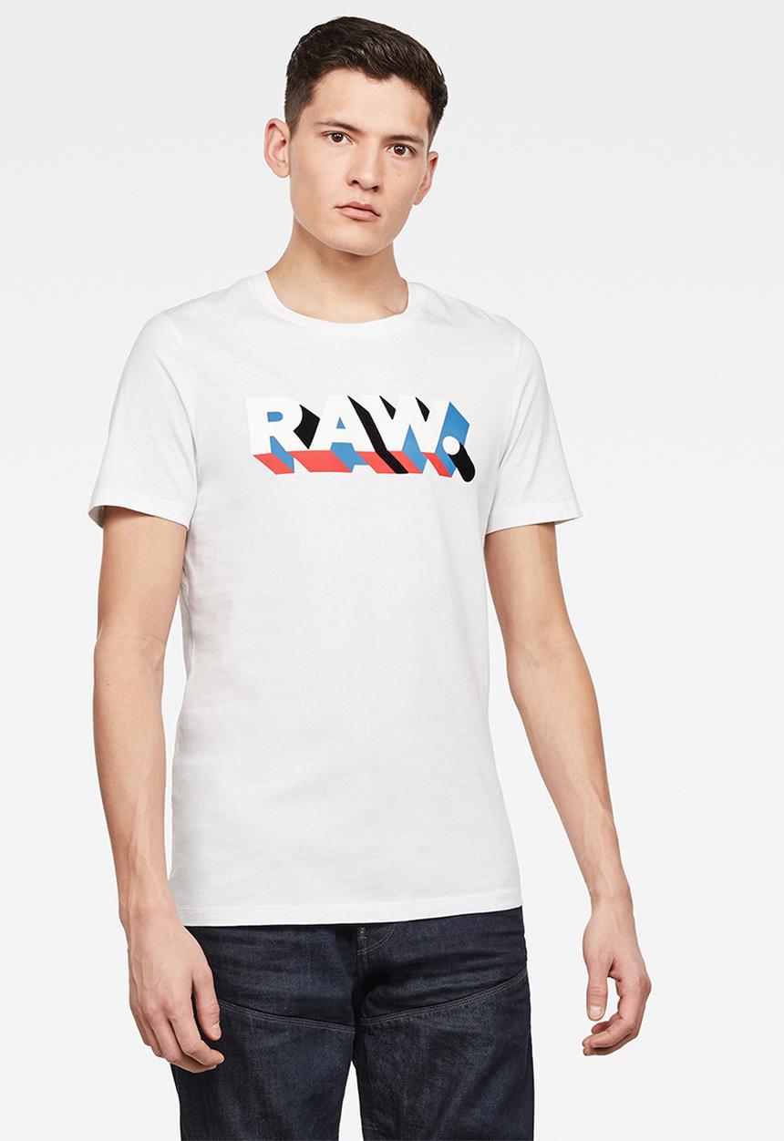 G-STAR - Raw. text slim fit tee - white