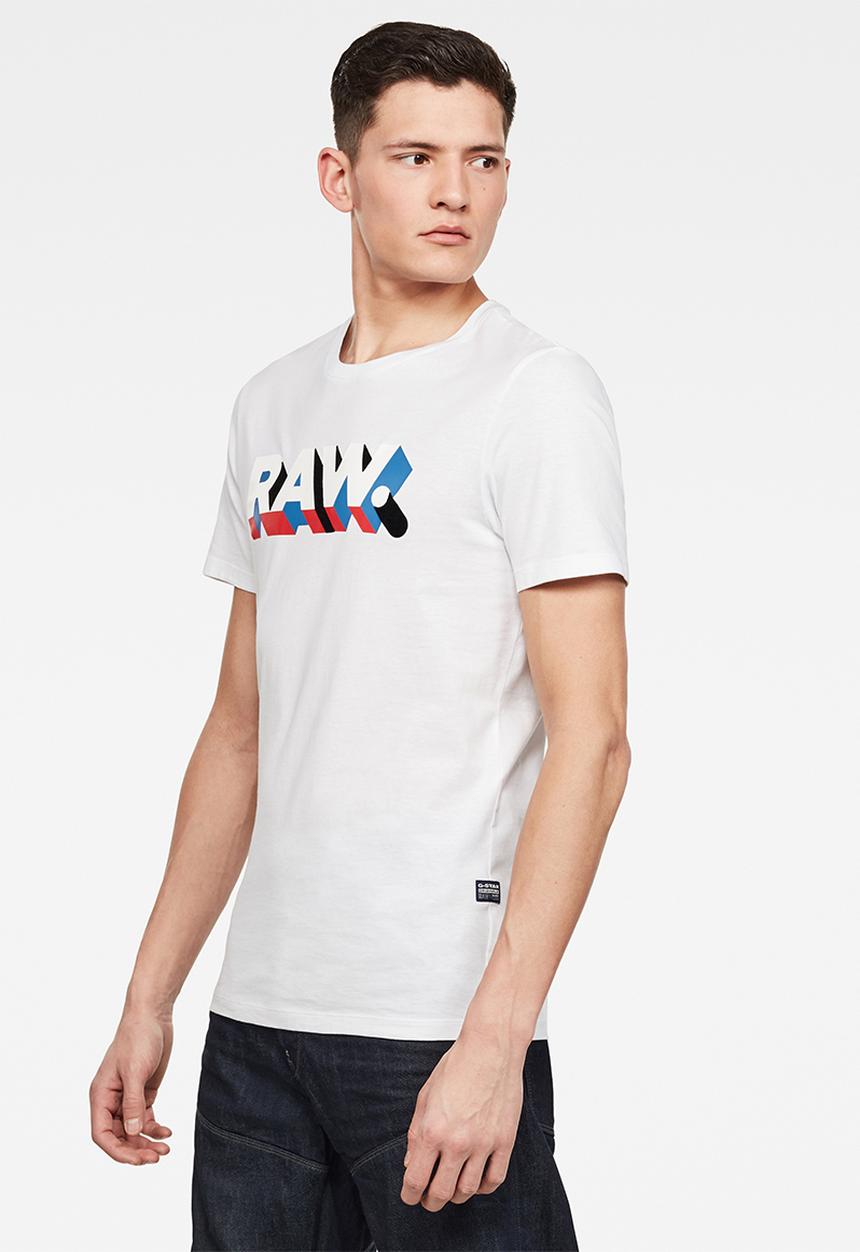 G-STAR - Raw. text slim fit tee - white