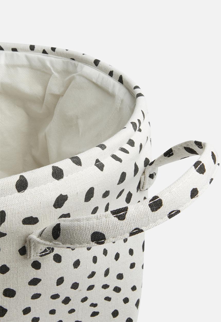Bathroom Solutions - Dot laundry basket - black & white