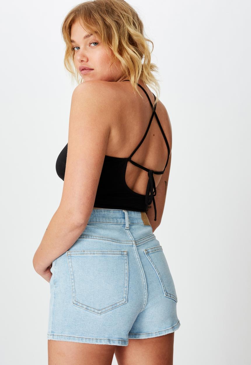 Factorie - Stretch denim short - blue