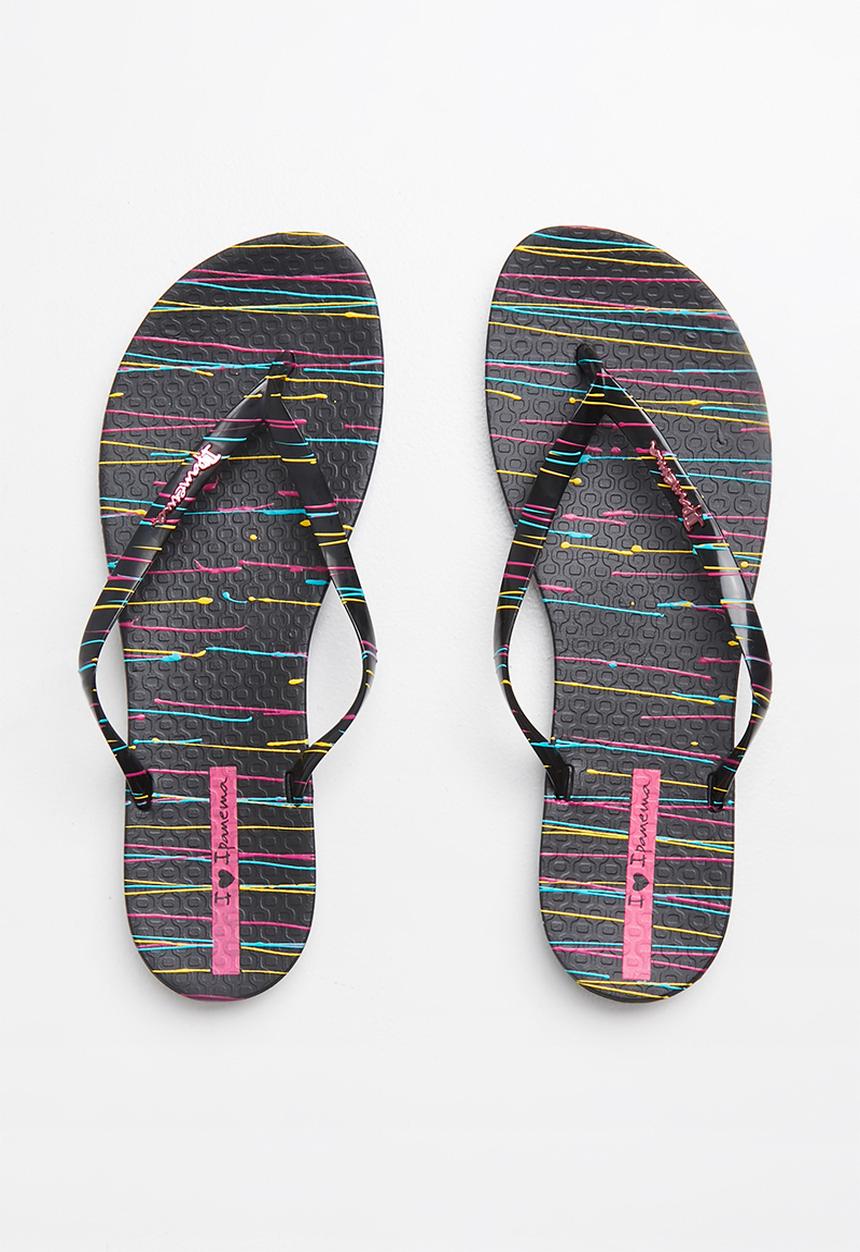 Ipanema - Wave art fem flip flop - black