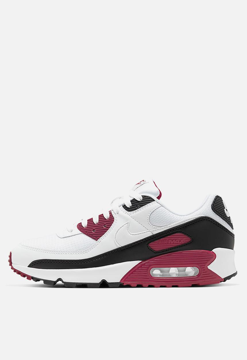 Nike - Air Max 90 - white / white-new maroon-black