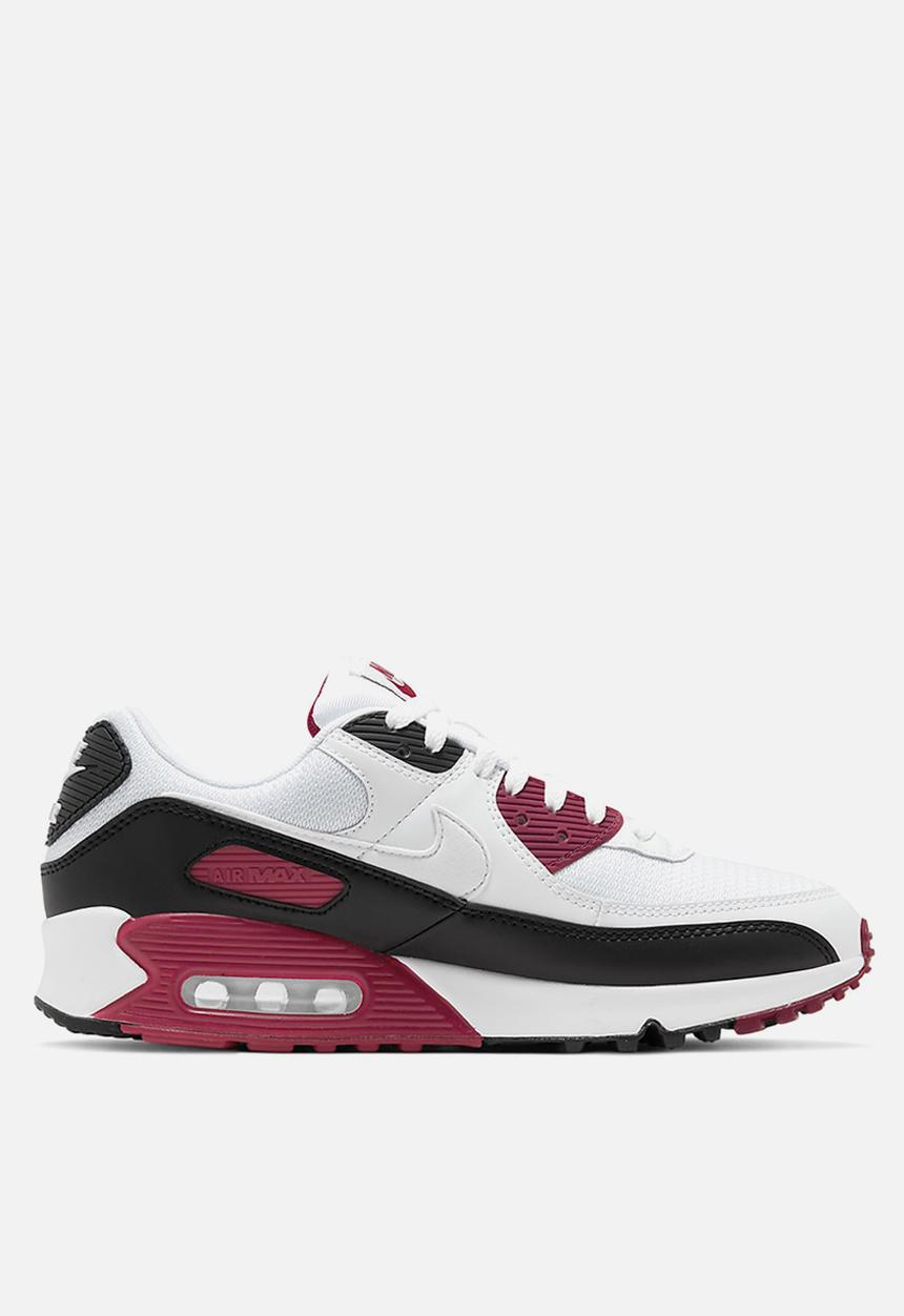 Nike - Air Max 90 - white / white-new maroon-black