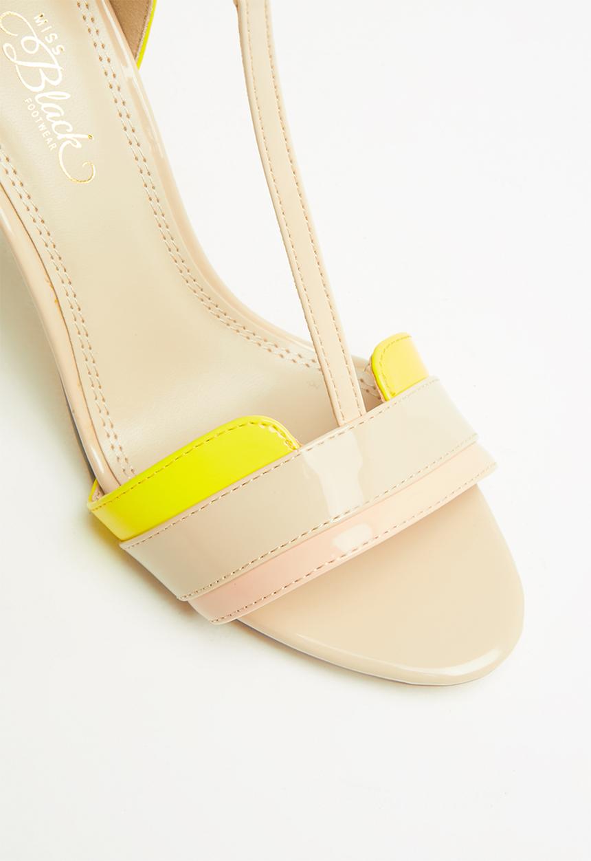 Miss Black - Inez heel - neutral & yellow