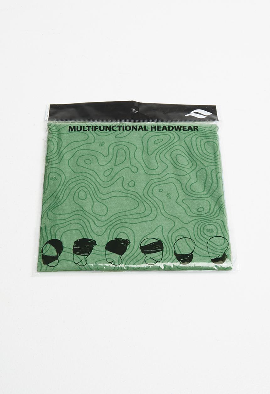 Fox - Topo sage tubular face masks - grey &/green