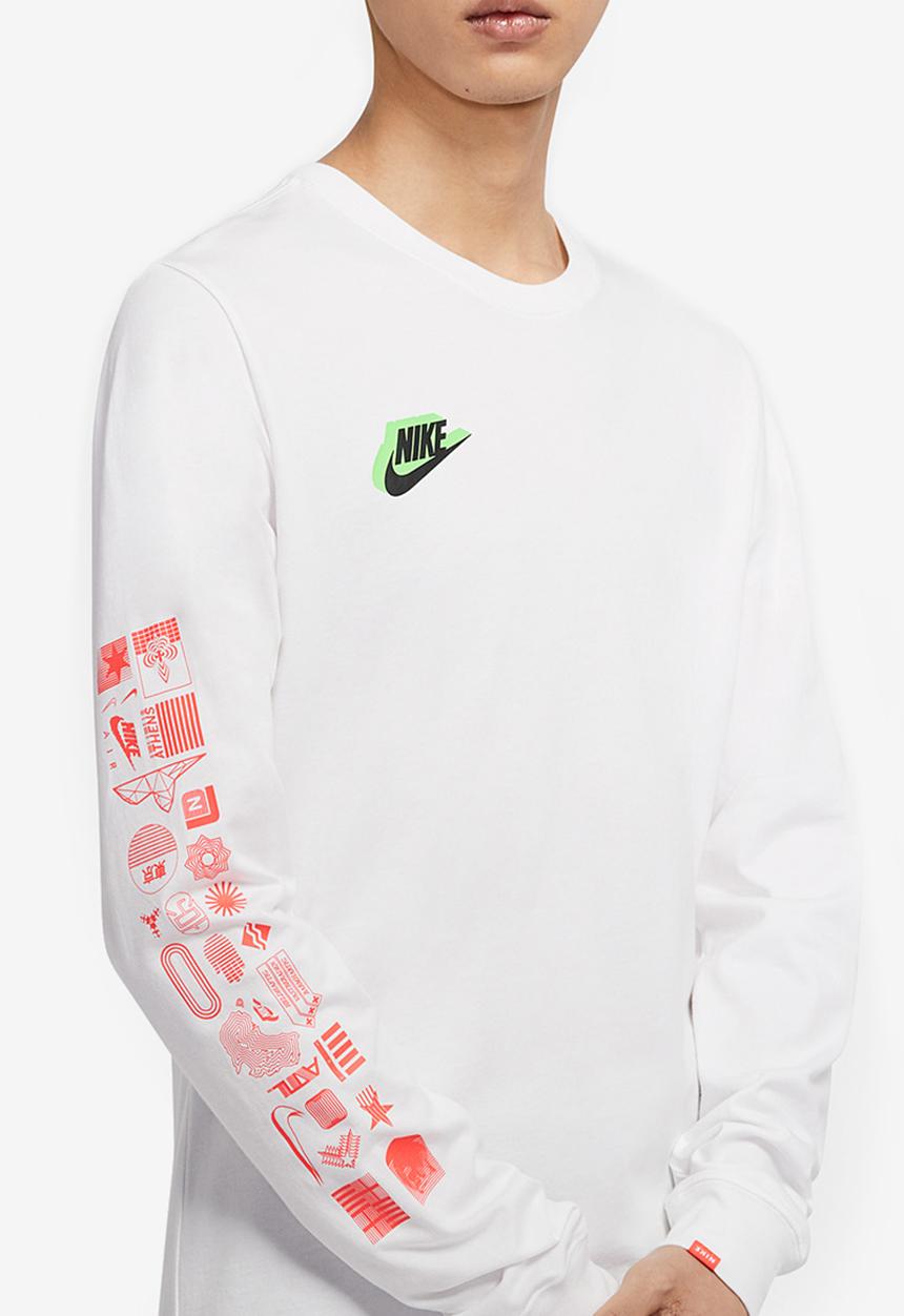 Nike - Nsw hbr worldwide long sleeve tee - white