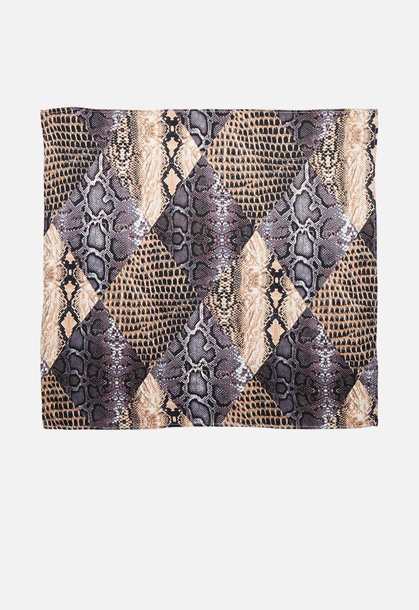 Superbalist - Snakeskin neckerchief - grey & beige