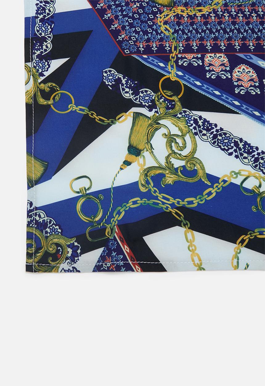 Superbalist - Vintage chain print neckerchief - blue & black
