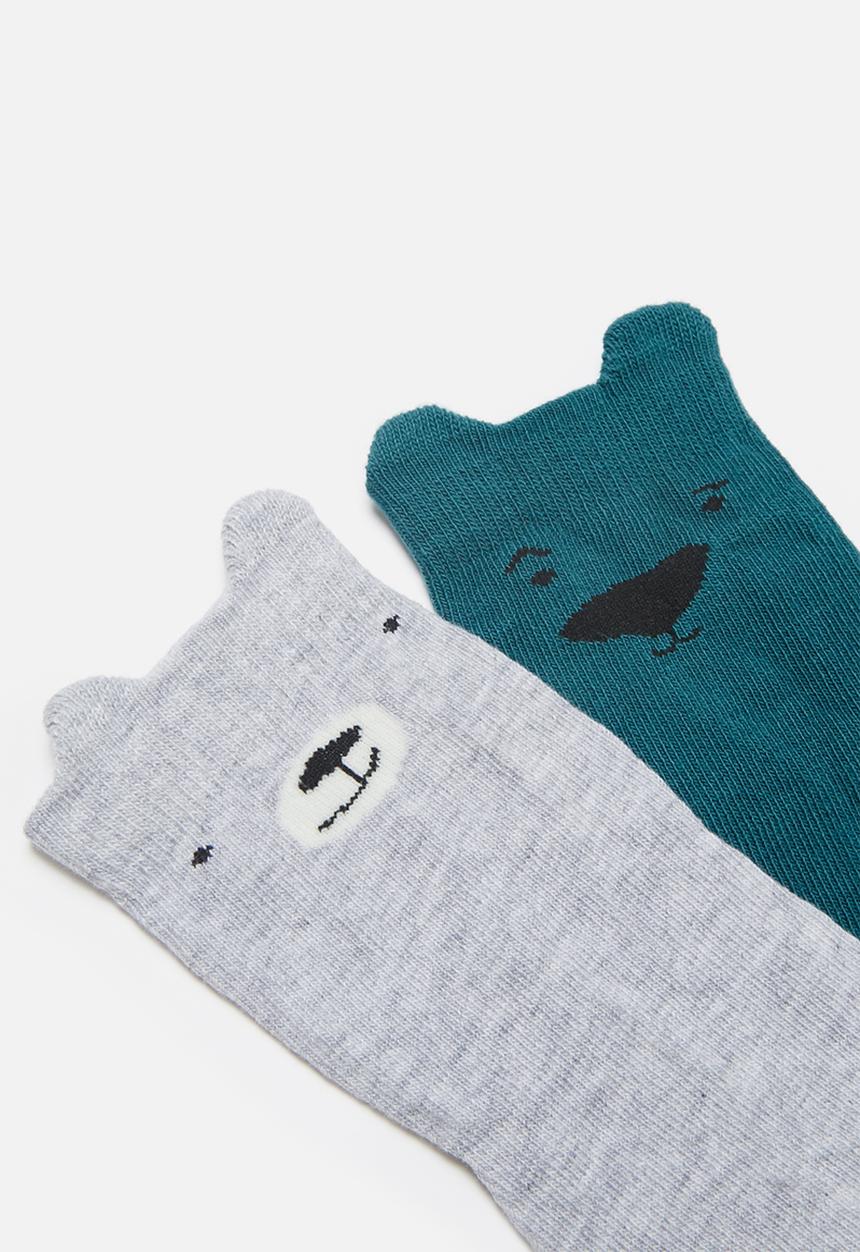 Name It - Boys sanny 2 pack socks - grey & teal