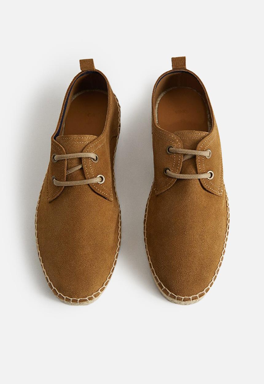 MANGO - James suede leather shoes - light pastel brown