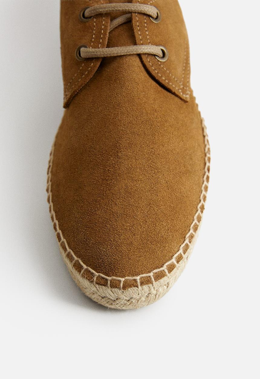 MANGO - James suede leather shoes - light pastel brown