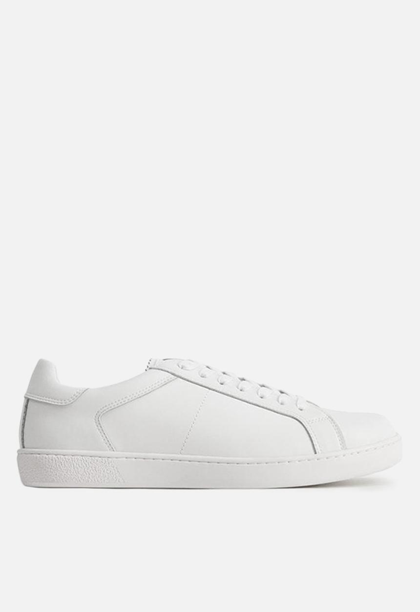 MANGO - Leather sports sneaker - white