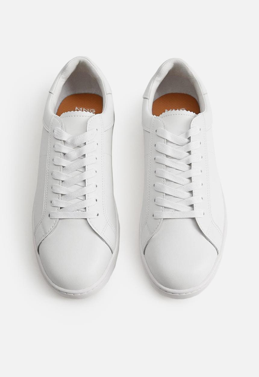 MANGO - Leather sports sneaker - white