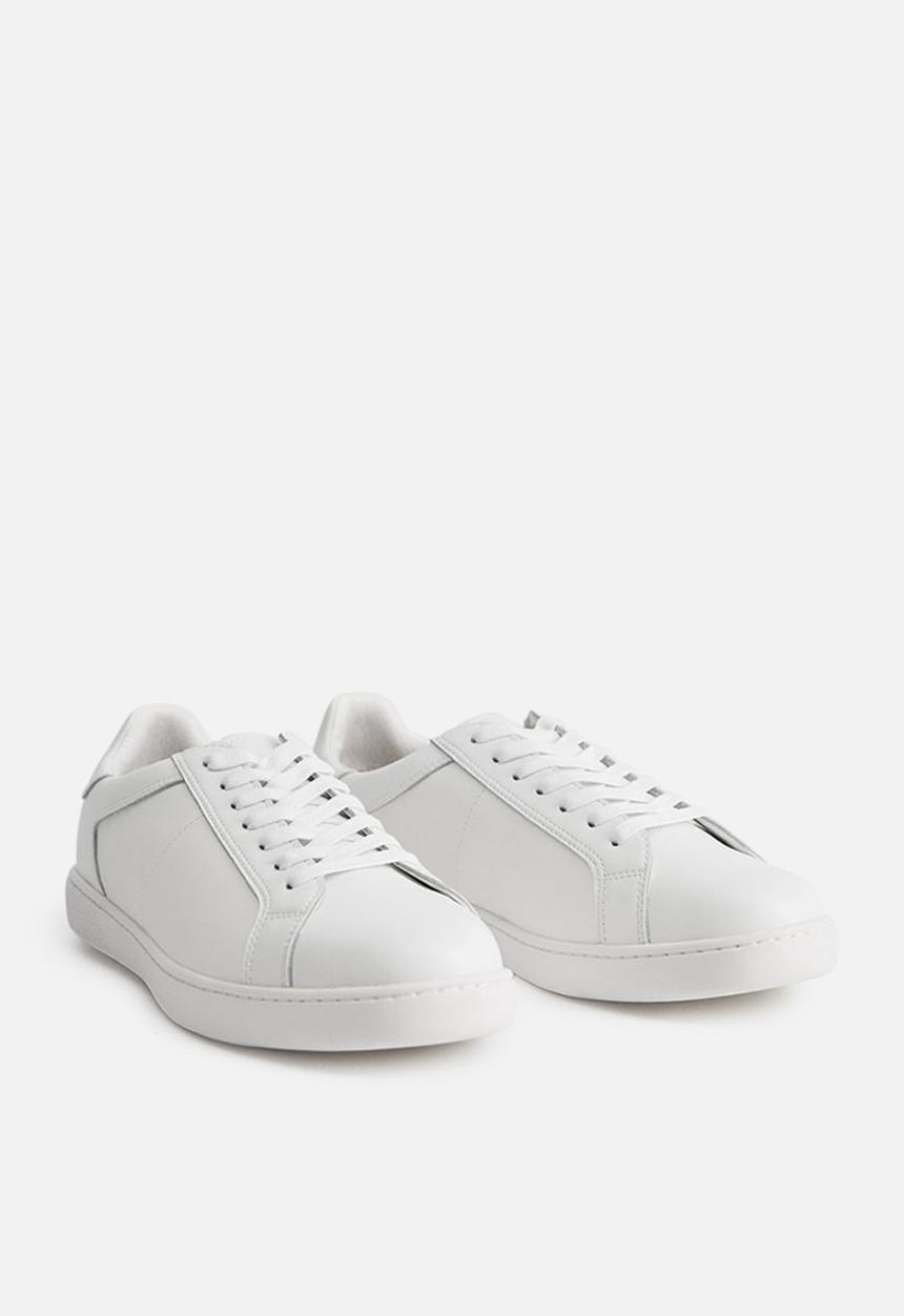 MANGO - Leather sports sneaker - white