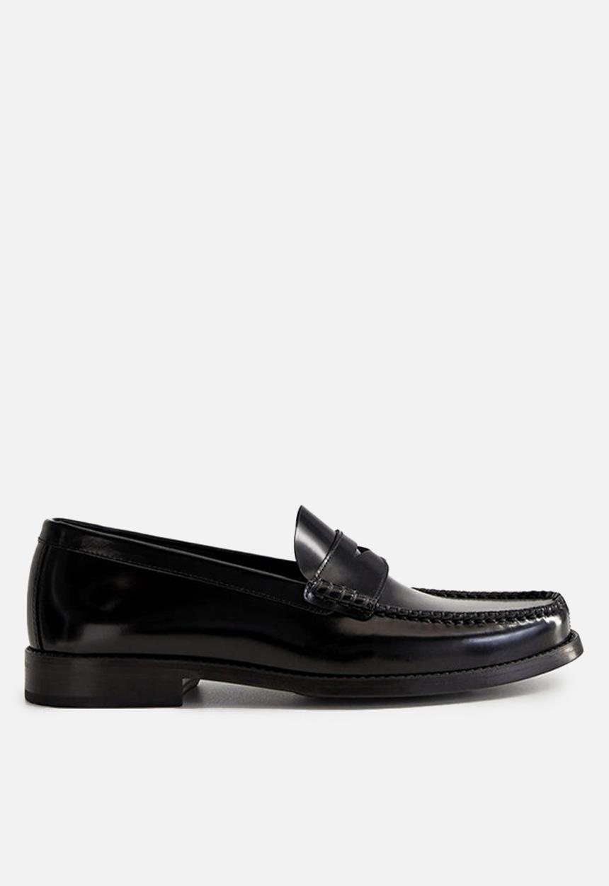 MANGO - Classic bovine leather shoes - black