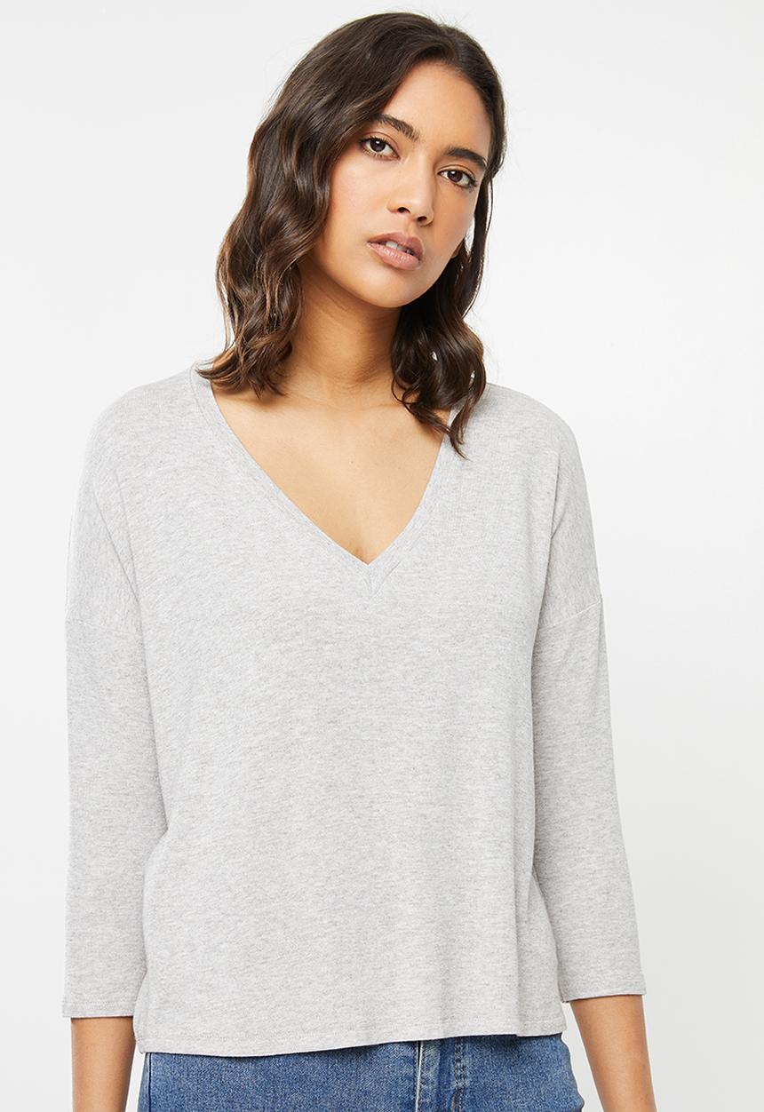 MANGO - T-shirt piki - grey