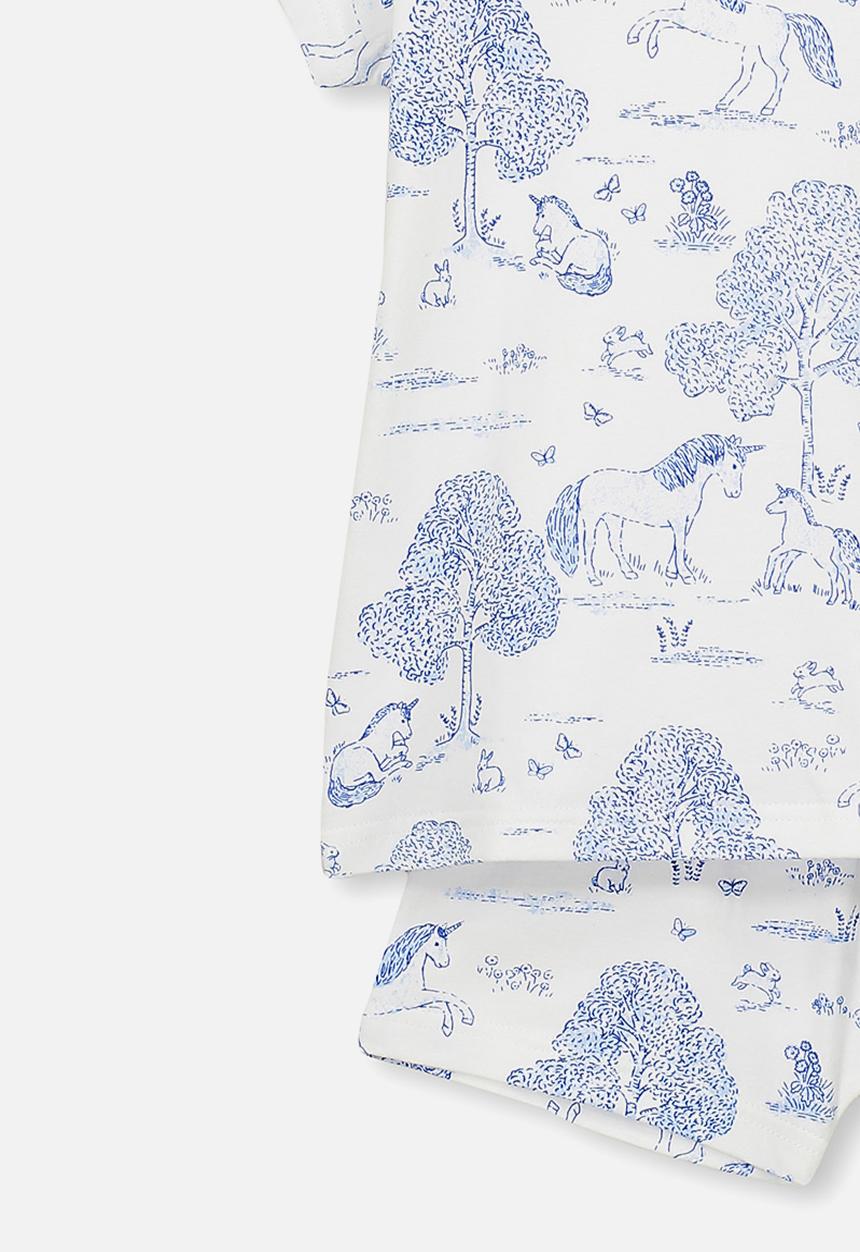 Cotton On - Harpa short sleeve pyjama set - white & blue 