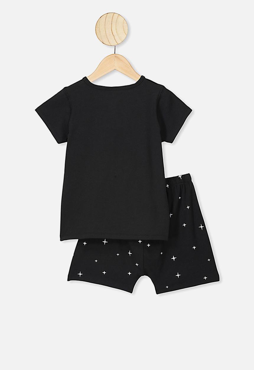 Cotton On - Hudson short sleeve pyjama set - black