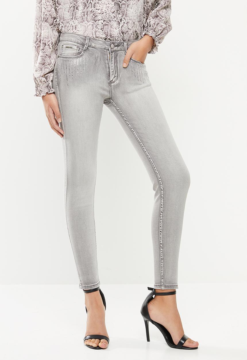 SISSY BOY - Marquise jon jon skinny with front pocket bling - grey