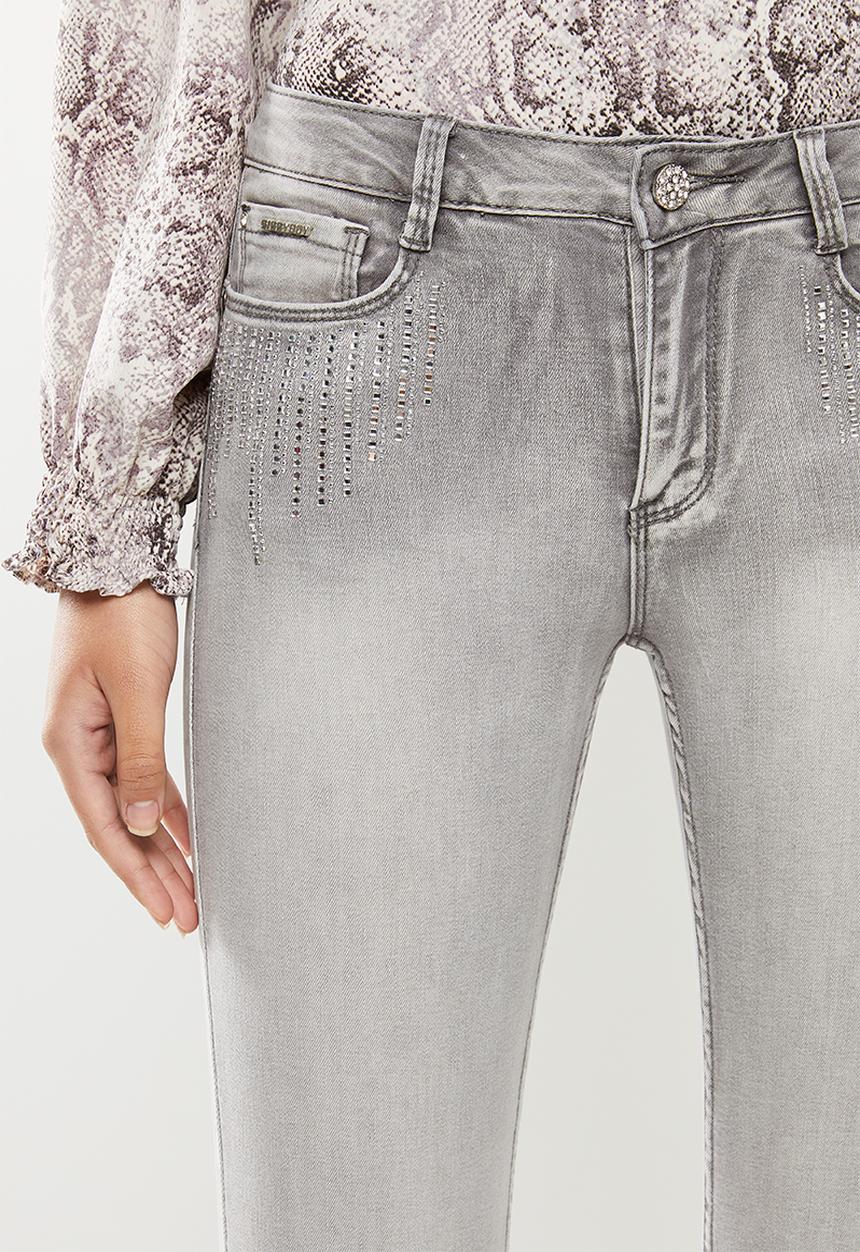 SISSY BOY - Marquise jon jon skinny with front pocket bling - grey