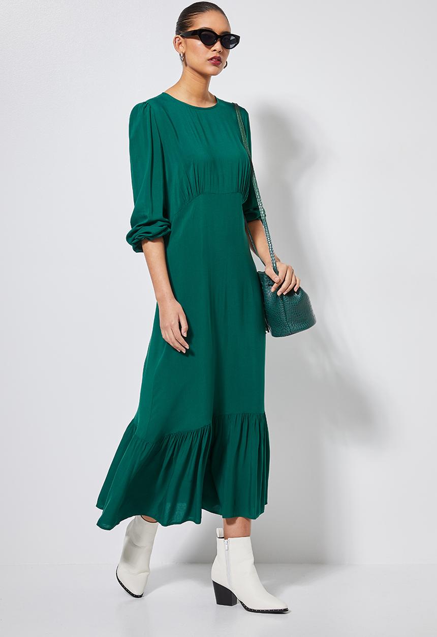 Superbalist - Fit & flare woven dress - emerald