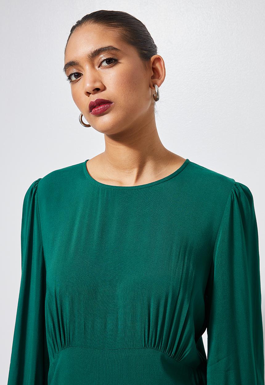 Superbalist - Fit & flare woven dress - emerald