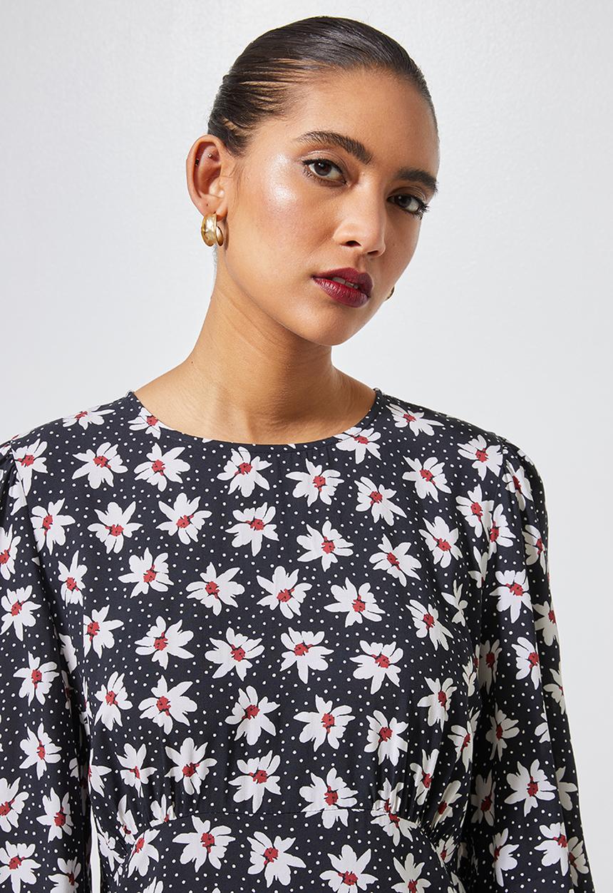 Superbalist - Fit & flare woven dress - white & black 