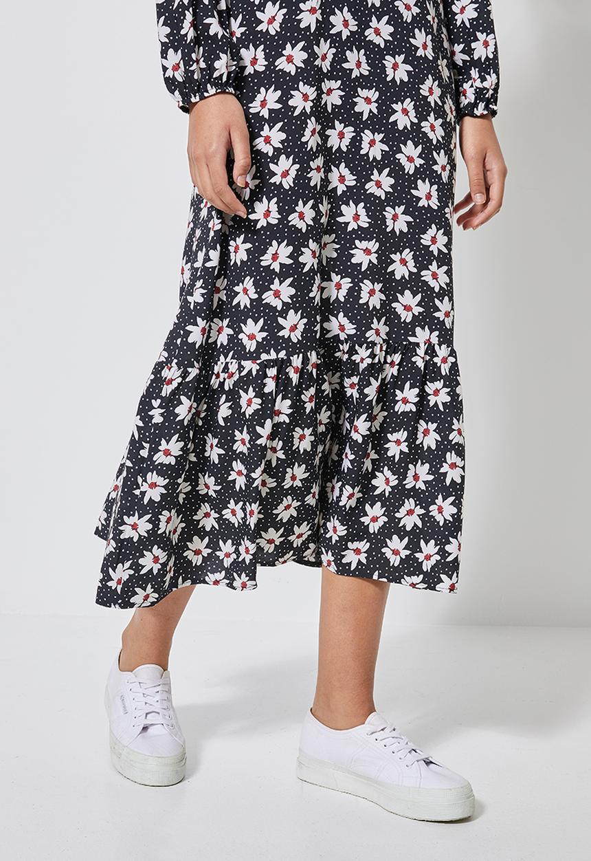 Superbalist - Fit & flare woven dress - white & black 