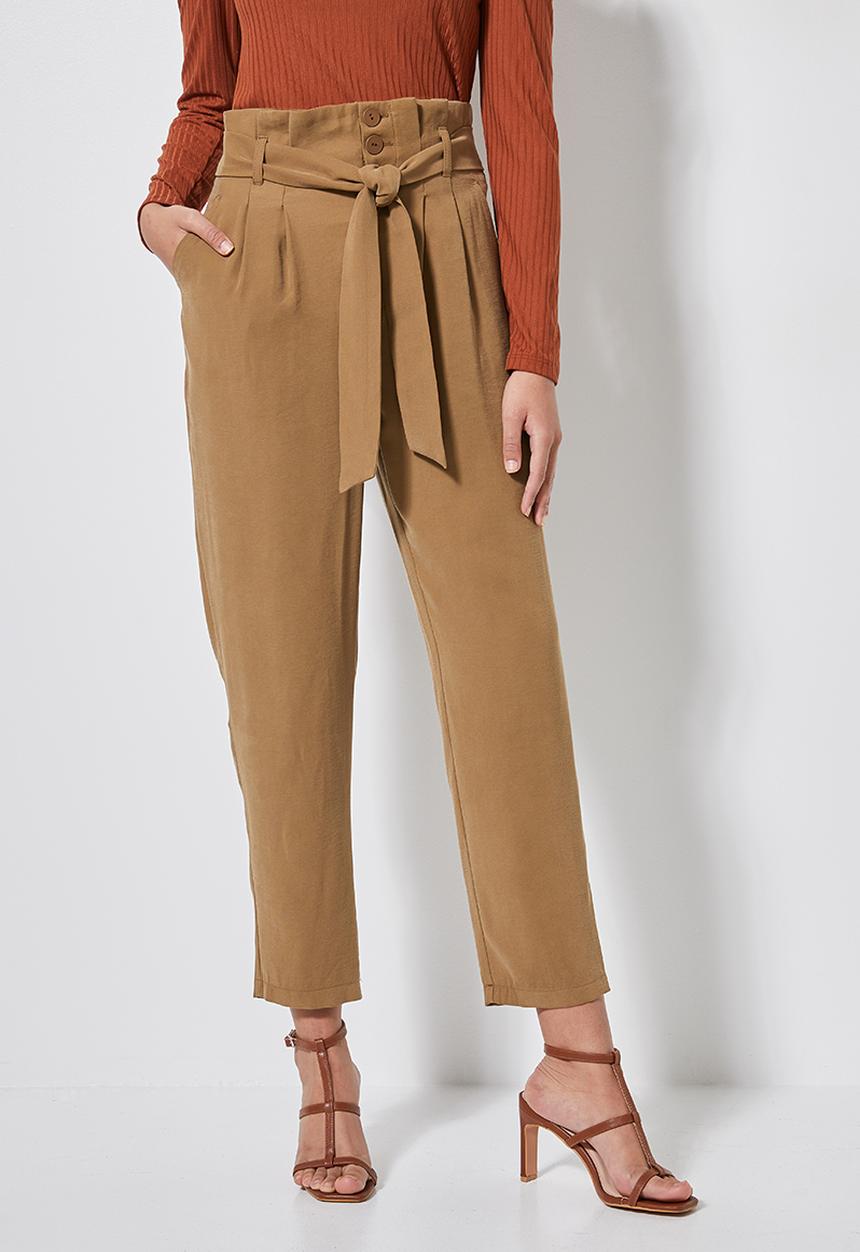Superbalist - Premium paperbag trousers - tobacco