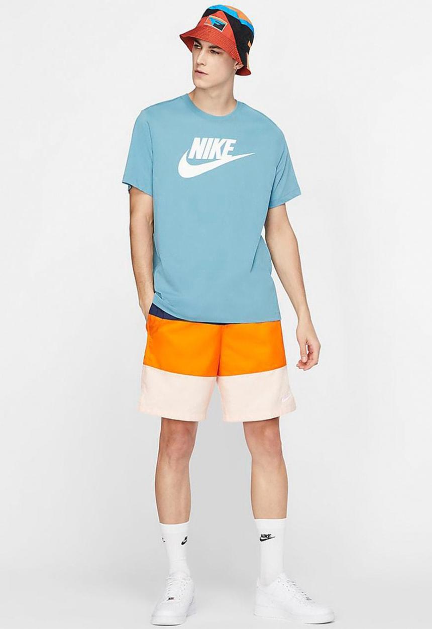 Nike - Nsw icon futura short sleeve tee - cerulean & white