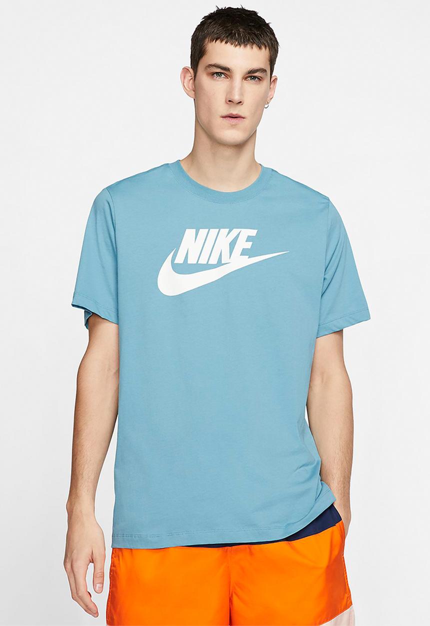 Nike - Nsw icon futura short sleeve tee - cerulean & white