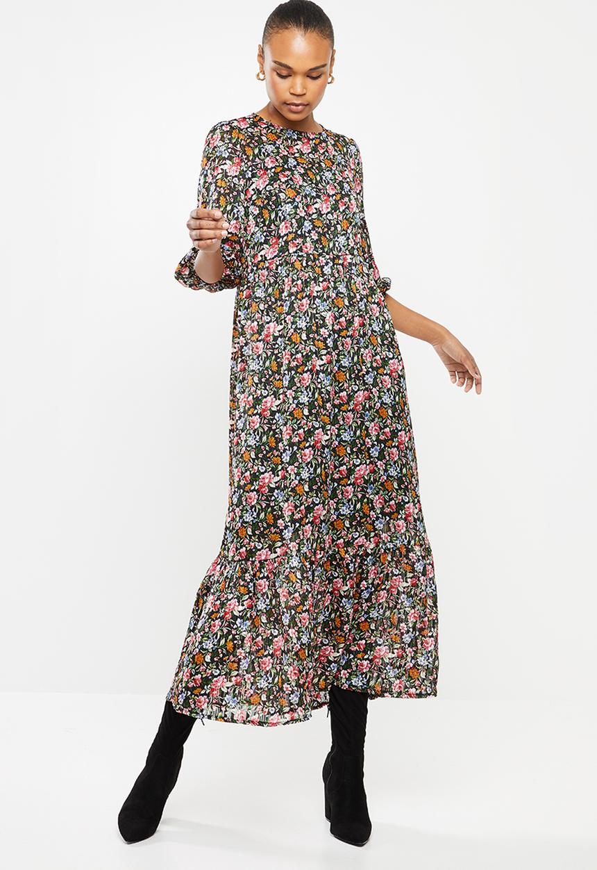 edit - Lurex tiered maxi dress - multi