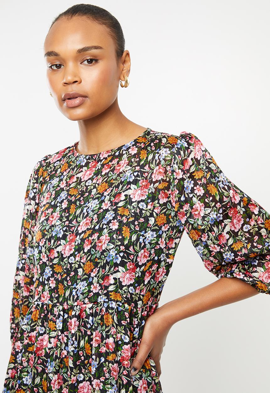 edit - Lurex tiered maxi dress - multi