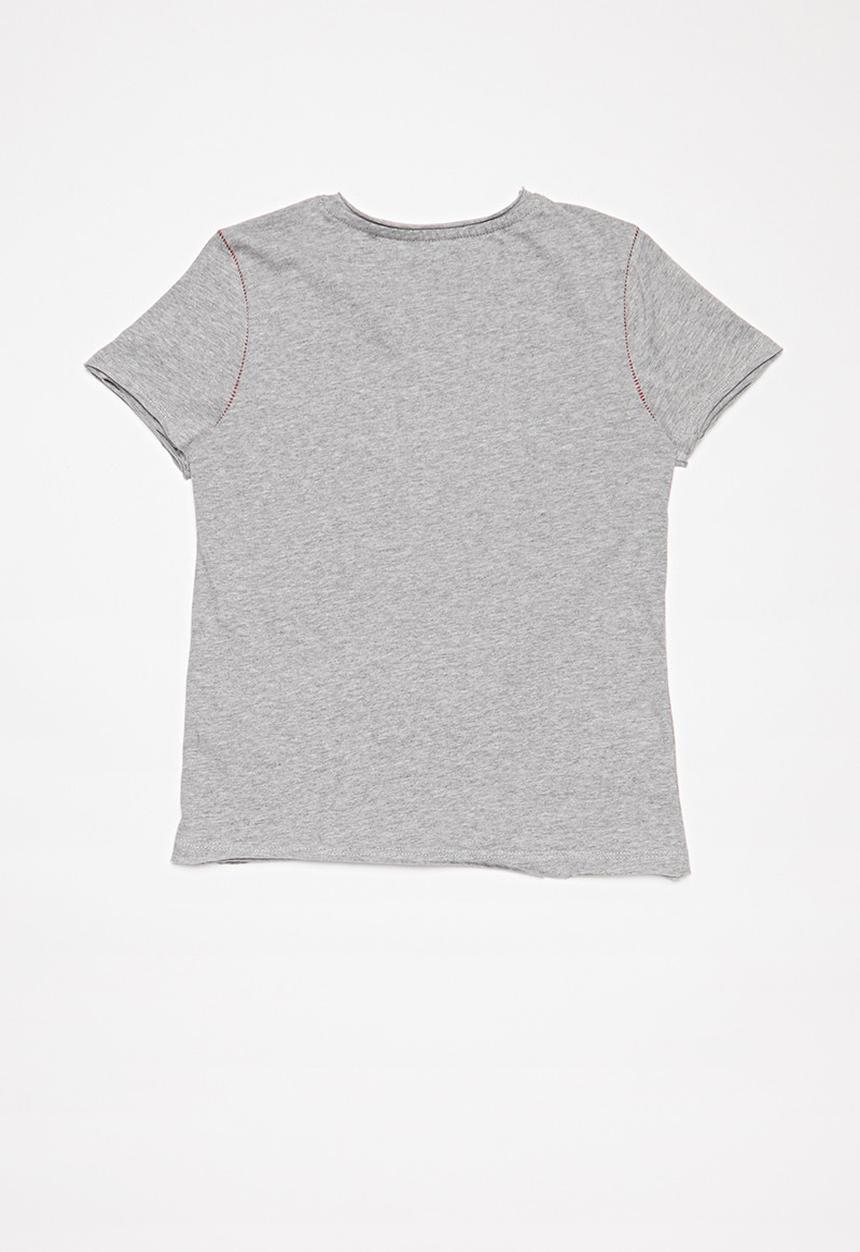 GUESS - Short sleeve peepout guess spray tee - grey