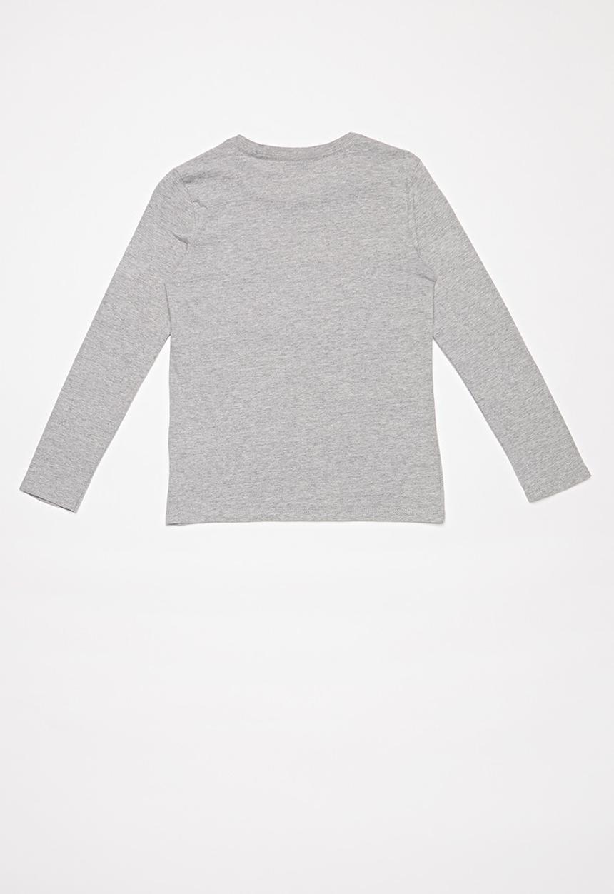 GUESS - Teens long sleeve guess camo triangle tee - grey 