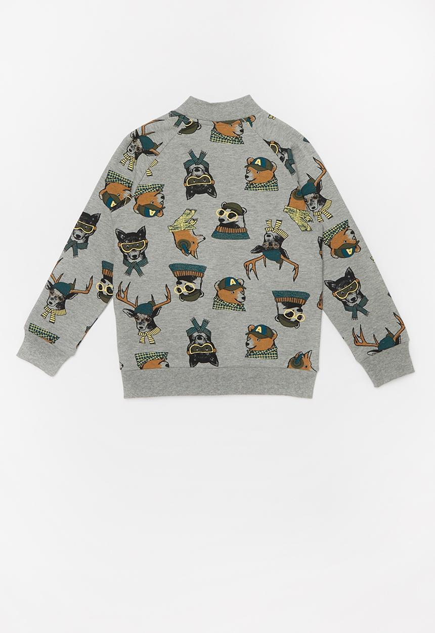 Name It - Kids boys allover print top - grey