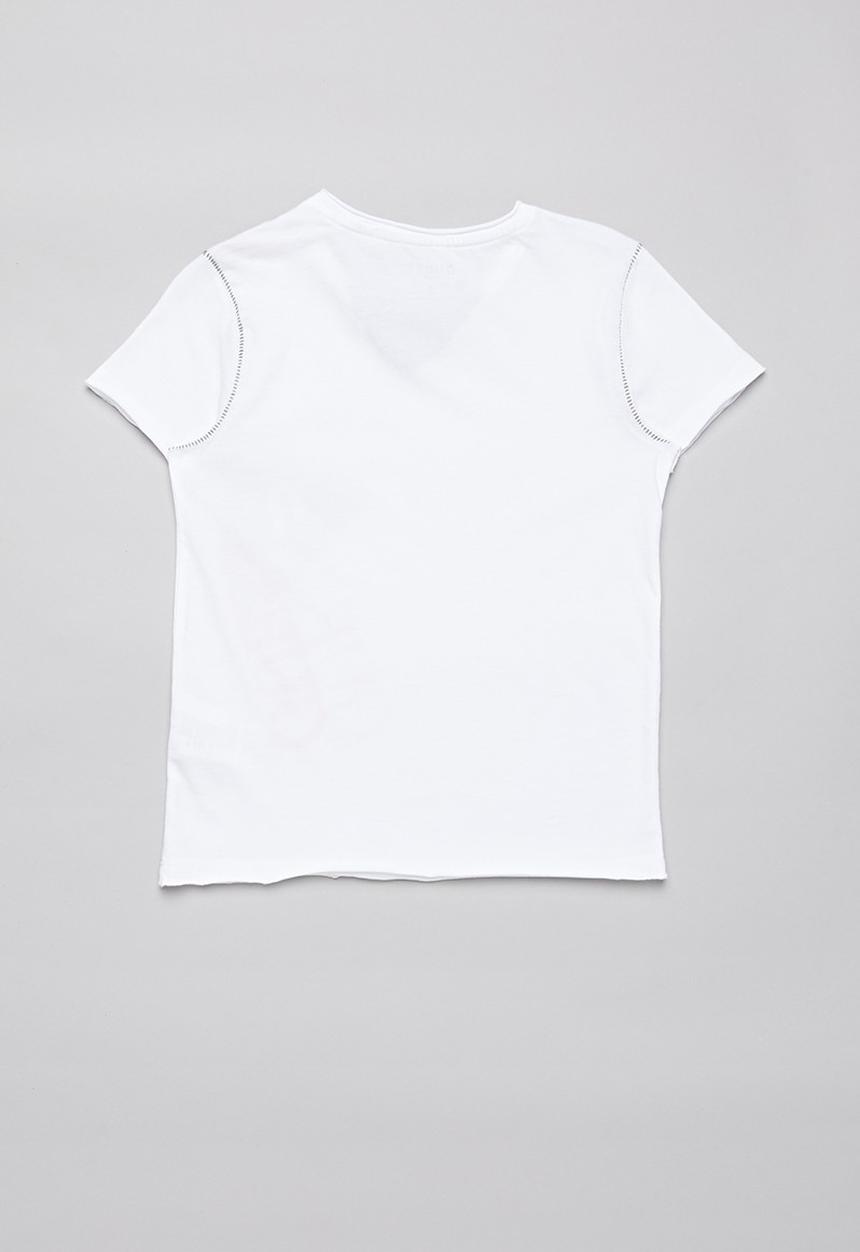 GUESS - Short Sleeve peepout guess spray tee - white